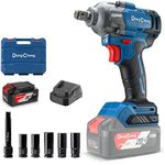 Dong Cheng 20V Brushless Impact Wrench, 698N.m High Torque, 1/2 inch 4-Speed Cordless Impact Gun with Storage Box, Easily Removes Bolts on Cars, Trucks, and Tractors, Includes 4.0Ah Battery & Charger