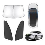 Karltys Reflective Windshield Sun Shade for 2022-2025 Mitsubishi Outlander, 3-Pack Front and Side Window Cover for Mitsubishi Outlander Windshield Sunshade Foldable Sun Visor Protector