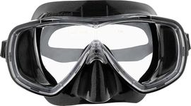 Cressi Single Lens Mask & Snorkel Set - Tempered Glass Diving Mask - Snorkel Set Adults for Pools & Sea - Quick-Adjust Buckles for Scuba Diving Equipment - Black / Black - Single Mask