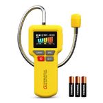 Y201Pro Natural Gas Leak Detector for Home, Methane, LPG, LNG & Propane Gas Detector for RV, Explosive Gas Sniffer, Flexible 12-inch gooseneck Probe with Light, AAx3 Battery Powered(Included),Yellow.