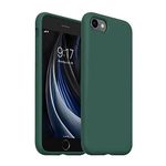 LIRAMARK Liquid Silicone Soft Back Cover Case for Apple iPhone SE 2022/2020/8/7 - (Green)