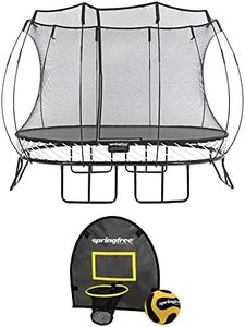 Springfree Trampoline 8 ft x 11 ft Medium Oval + FlexrHoop Bundle – Springless Fun with Goal Hoop Attachment Accessories (Included Basketball & Pump)