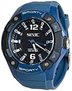 SEAC Sporty, Montre Lifestyle, étanche 100 MT, Bracelet en Gomme