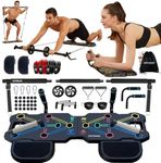 HOTWAVE Portable Workout Equipment with 20 Gym Accessories.Push Up Board &Plank Trainer,Resistance Bands with Ab Wheel,Exercise at Home For Men and Women