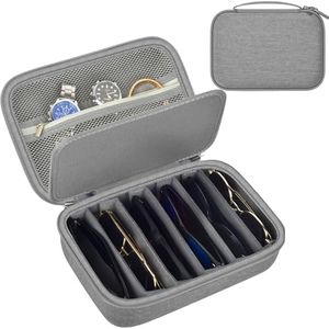 Travel Sunglasses Organizer Cases for Quay Polarized Sunglasses Men Women, Trendy Sunglasse Storage Holder (Bag Only) (Classic, Gray-6 Slot)