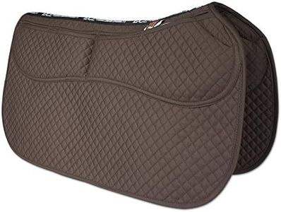 ECP Western Saddle Pad All Purpose Diamond Quilted Cotton Therapeutic Contoured Correction Support Memory Foam Pockets for Riding, Brown