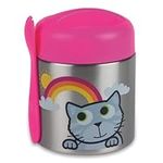 TUM TUM Kids Food Flask with Magnetic Spork & Easy Open Lid, Insulated Food Jar, 300ml, Bluebell The Cat