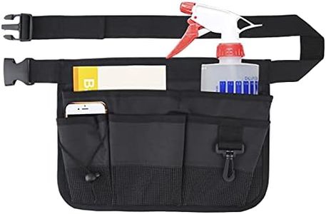 Geboor Gardening Tool Waist Bag Belt Heavy Duty Oxford Tool Apron with 7 Pockets of Different Sizes and Depth (Black)