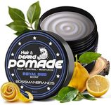 Bossman Hair & Beard Pomade - All Day Hold, Control and Moisturizing Hair, Beard and Moustache Styling Product - Natural Strong Hold Pomade - Made in USA (Royal Oud Scent)