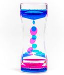 THE TWIDDLERS - Pink Blue Liquid Motion Timer Sensory Timer Hourglass, 14cm - Kids Water Bubble Lava Lamp Calming Sensory Toy for Autism, Stress Relief, Relaxation, ADHD, Perfect Stocking Filler