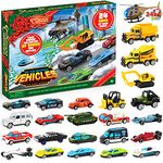 JOYIN 2024 Christmas Advent Calendar for Kids, 24 Days Countdown Calendar Toys with Diecast Cars Set for Boys Kids Party Favors, Classroom Prizes, Xmas Gift