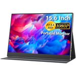 cocopar Portable Monitor 15.6 Inch 1080P FHD 60Hz 85% sRGB Travel Monitor with Speaker HDMI USB-C Second Screen for Laptop MacBook Surface PC Xbox PS4/5, VESA Mountable, with Full Cover Stand