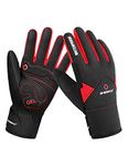 INBIKE Winter Cycling Gloves Waterproof Touch Screen Bike Gloves Termal Padded Gel Gloves for Cold Weather Red X-Large