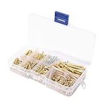 Alnicov Guitar Screw Kit,226 Pieces 9 Types Guitar Screw Assortment Set with Springs for Electric Guitar Bridge,Pickup,Pickguard,Tuner,Switch, Neck Plate(Gold)