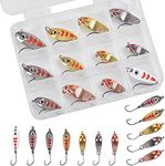 Fishing Spoon Metal Lure for Trout - 12pcs Colorful Trolling Spoon Lures Casting Spinner Bait Single Hooks Fishing Jig Spoon Lure for Trout Bass Crappie Char Walleye Perch (Type A)