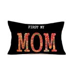 Asminifor Home Decor Pillow Covers Blessing to My Mom First My Mom Quote Words Saying Cotton Linen Throw Waist Pillow Case Decorative Cushion Cover Pillowcase Sofa 12"x 20" (HM-Mom)