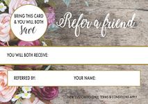 50 x Refer a friend cards. Blank recommend a friend card for Hairdressers, Lash, Hair, nail technician, beauty, stylist. A7 size