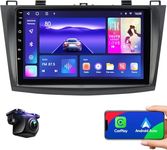 5G WiFi 4G+32G Car Stereo Radio for Mazda 3 2010 2011 2012 2013-9 Inch Car Radio Touch Screen with Wireless Carplay&Android Auto GPS WiFi Bluetooth Backup Camera SWC(Fit for Bose System)