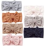 Mookiraer Baby Girls Headbands with Bows Handmade Hair Accessories Stretchy Hairbands for Newborn Infant Toddler Baby Essentials (Figure 7pcs)