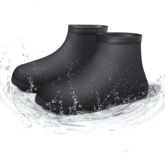 LESOVI Waterproof Shoe Covers Upgraded,Rain Shoe Covers Reusable Silicone Non Slip Shoe Covers for Outdoor,Rain Shoe Covers for Women and Men (Black, X-Large)