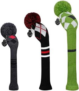 Scott Edward Knit Golf Head Covers for Woods Set of 3 Fits Well Driver(460cc) Fairway Wood and Hybrid(UT) The Perfect Change for Golf Bag