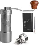 Gocoffun Manual Coffee Grinder, Stainless Steel Conical Burr Coffee Grinder Manual, Accurate Numerical External Adjustable Grinding Setting, Suitable for Espresso and French Pressed Coffee (Gray)