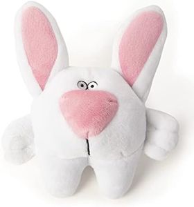 goDog Big Nose Bunny Squeaky Plush Dog Toy, Chew Guard Technology - White, Small
