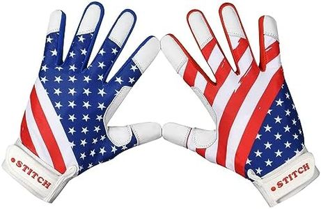 Dot Stitch Batting Gloves Softball Batting Gloves American Flag Baseball Batting Gloves Men Batting Gloves USA Flag Baseball Batting Gloves for Youth Adult & Unisex (Stars & Strips, Adult Large)
