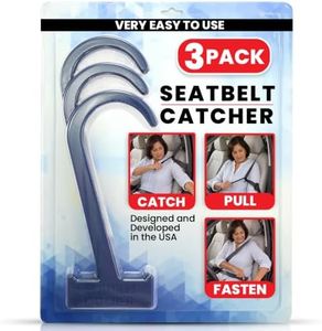 Gearu Seatbelt Catcher Seat Belt Aid Grabber - for Elderly & Disabled, Seatbelt Reacher Tool for Seniors with Back, Shoulder, or Elbow Injury, Easy Reach Mobility & Daily Living Aid, 3 Pack, Dark Blue