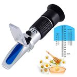 Honey Refractometer with ATC - Refractometer for Honey Moisture, Brix and Baume, 58-90% Brix Scale Range Honey Moisture Tester (Honey Refractometer)