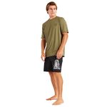 Volcom Men's Standard UPF 50+ Short Sleeve Loose Fit Rashguard, Military, Medium