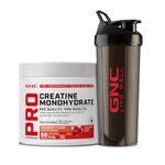 GNC Pro Performance Creatine Monohydrate with Black Shaker - 3000mg Creatine Per Scoop | Micronized for Faster Absorption | Boosts Energy, Muscle Volume & Performance | Gluten-Free | Cranberry | 250gm