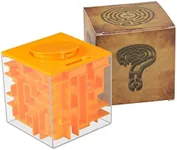 ThinkMax Money Maze Puzzle Box for Kids and Adults, Perfect Money Holder Maze Puzzle Gift Box (Orange)