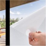 Coavas Window Privacy Film Frosted Window Glass Film Non-Adhesive Removable Bathroom Window Coverings Day and Night Privacy Heat UV Blocking Window Film for Home Office 45x118.1