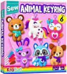 KRAFUN Unicorn Animal Sewing Keyring Kit for Kids Ages 7-12 | 6 Dolls | Make 6 stuffed animal keyrings: Bear, Dog, Rabbit, Raccoon & Owl. Instructions & felt materials included