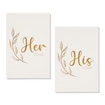 fusuu Wedding Vow Books - Vow Books His and Hers - Gold Foil Lettering with 28 Lined Pages – Bridal Shower Gifts - Peferct Addition for Your Wedding Day (Ivory)