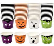 Gift Boutique 60 Count Halloween Character Treat Snack Cups 10oz Jack O Lantern Ghost Frankenstein Vampire Disposable Paper Cup Dessert Bowls Holiday Party Supplies