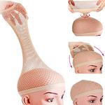 Dreamlover Hair Net for Wigs, Wig Caps to Hold Wig in Place, Wig Net for Long Hair, Nude, 2 Pieces