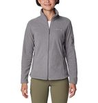 Columbia Women's Fast Trek Jacket, Full Zip Fleece Jacket, City Grey Heather/City Grey, Size L