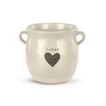 DEMDACO Warm Heart Collection Happy Grey Heart Crock 4 x 4 Stoneware Indoor Standing Planter for Your Green Thumb