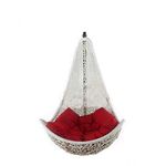 ANAND INDIA GROUPS Indoor/Outdoor Zhula Hammock Swing Chair for Adults without Stand (Hanging Type Swing, White with Red)