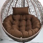 Soft Symphony Swing Chair Cushion for Hanging Basket Chair Swing with Polyester Cloth Cushion for Hanging Chair/Outdoor Egg Swing Chair/Garden Swing Jhula, Seat Padded Pillow (Brown)