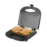 Amazon Basics 800W Electric Sandwich Grill | Non-Stick Die Cast Aluminium Plates | Auto Temp Control | Grills Sandwiches, Bread & Kebabs (Black)