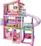 Barbie Estate Dreamhouse Adventures Large Three-Story Dolls House, Pink with Transforming Accessories Included Playset, 2019 Dreamhouse