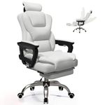 HDHNBA Office Chair Big and Tall Computer Chair High Back Gaming Chairs Executive PU Leather Desk Chairs with Foot Rest Comfortable Reclining Work Chair for Home Office