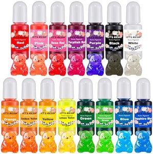 LET'S RESIN Epoxy Resin Dye,15 Color Translucent Epoxy Resin Pigment,Odorless Concentrated Epoxy Resin Paint Each 0.35oz,Liquid Resin Colorant for Resin Coloring,Epoxy Resin,Resin Molds