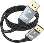 Breilytch DisplayPort Cable 2.1, 16K Display Port 2.1 Cable 6.6FT DP 2.1 Ultra High Speed 16K@60Hz, 8K@240Hz, 4K@240Hz HDR, DSC Compatible with FreeSync G-Sync Gaming Monitor 5090 7900XTX