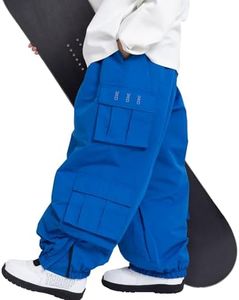 SNOWVERB Womens Mens Baggy Waterproof Snowboarding Pants Unisex Snow Cargo Warm Insulation Ski Pants (X-Small, Klein Blue)