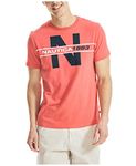 Nautica Men's Short Sleeve 100% Cotton Nautical Series Graphic Tee, Sailor Red, X-Large