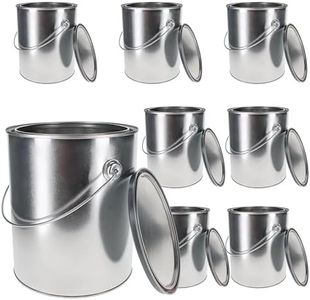 Master Elite 1 Gallon Unlined Empty Metal Paint Can Bucket with Lids, Bail Handles, Pack of 8 - Triple Tight Seal, 128 fl. oz. Steel Coating Storage Container Tin - Store Leftover Oil-Based Paint Auto